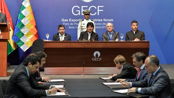 El presidente de Bolivia, Evo Morales, durante la sesión del IV Foro de Países Exportadores de Gas - Sputnik Mundo