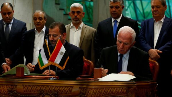 Los representantes de Hamás y Al Fatah firman acuerdo de reconciliación (archivo) - Sputnik Mundo