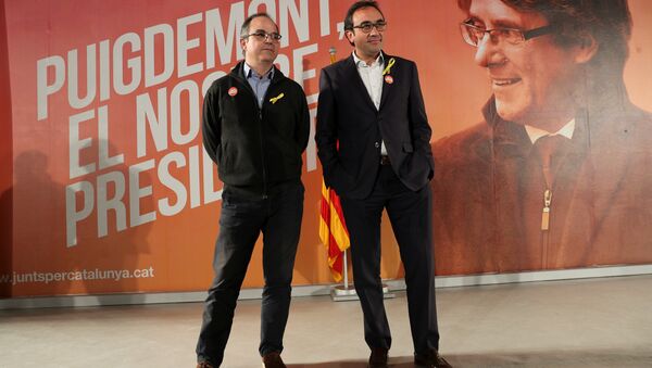 Jordi Turull, portavoz del cesado Gobierno catalán, y Josep Rull, exconsejero de Territorio - Sputnik Mundo