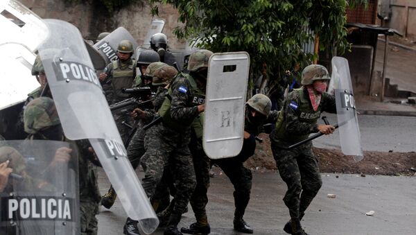 Policía militar de Honduras en Tegucigalpa, la capital del país - Sputnik Mundo