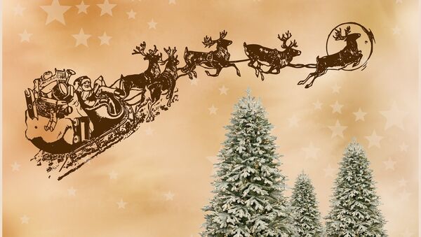 Papá Noel con sus renos (imagen ilustrativa) - Sputnik Mundo