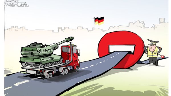 Los tanques estadounidenses se topan con la policía alemana - Sputnik Mundo
