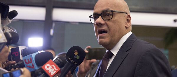 El jefe de la delegación del Gobierno de Venezuela, Jorge Rodríguez El jefe de la delegación del Gobierno de Venezuela, Jorge Rodríguez - Sputnik Mundo