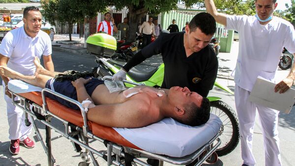 Un policía herido en el atentado contra una estación de Policía en Barranquilla, Colombia - Sputnik Mundo