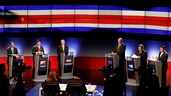 Los candidatos presidenciales de Costa Rica en un debate el 1 de febrero de 2018 - Sputnik Mundo