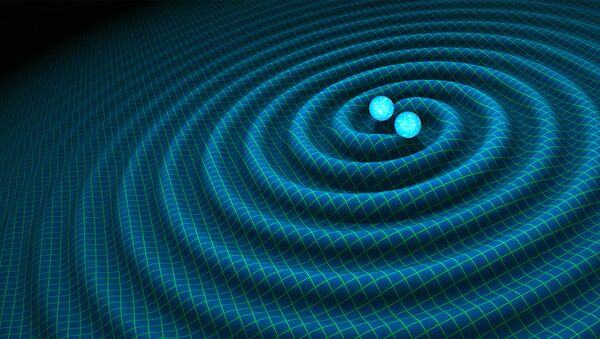 An artist's impression of gravitational waves generated by binary neutron stars - Sputnik Mundo