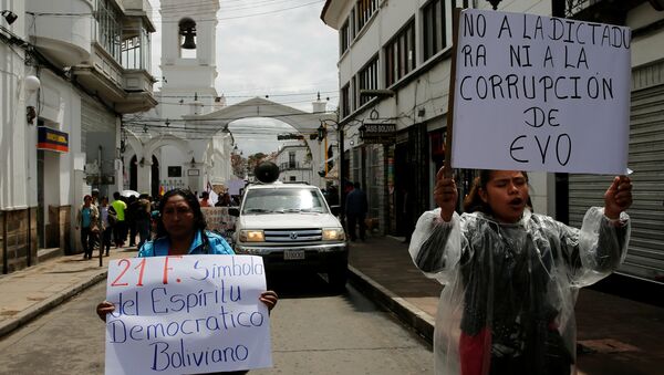 Protestas contra Evo Morales en Sucre, Bolivia - Sputnik Mundo