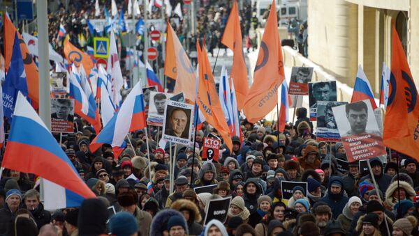 La marcha de homenaje a Nemtsov - Sputnik Mundo
