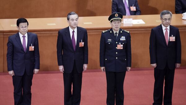 Nuevo ministro de Defensa de China, Wei Fenghe (segundo a la derecha) - Sputnik Mundo
