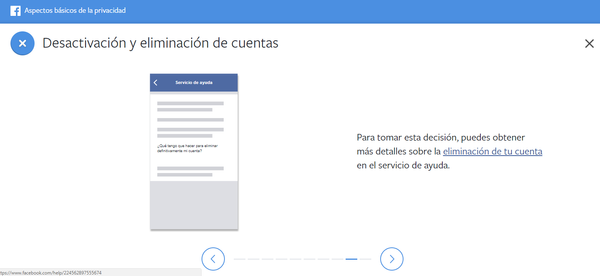 Tercer paso del tutorial para eliminar tu cuenta de Facebook Tercer paso del tutorial para eliminar tu cuenta de Facebook - Sputnik Mundo