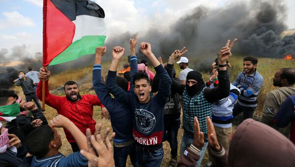 Protestas en Franja de Gaza - Sputnik Mundo