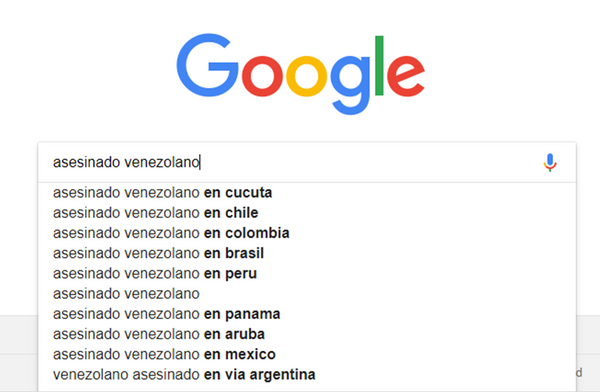 Búsqueda de Google 'Asesinado venezolano en...' (imagen referencial) Búsqueda de Google 'Asesinado venezolano en...' (imagen referencial) - Sputnik Mundo