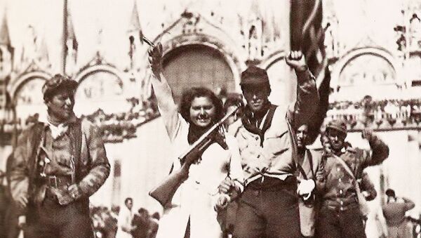 Imágenes de partisanos en Venecia, durante la liberación de la ciudad en 1945 - Sputnik Mundo