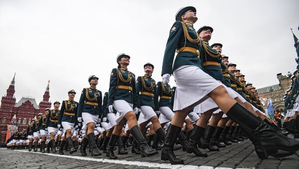 El ensayo general del desfile militar en la Plaza Roja por el 73 aniversario de la Victoria en la Gran Guerra Patria - Sputnik Mundo