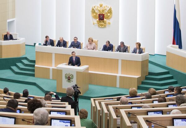 El presidente del Senado de México, Ernesto Cordero, da un discurso ante el pleno del Consejo de la Asamblea de la Federación Rusa El presidente del Senado de México, Ernesto Cordero, da un discurso ante el pleno del Consejo de la Asamblea de la Federación Rusa - Sputnik Mundo