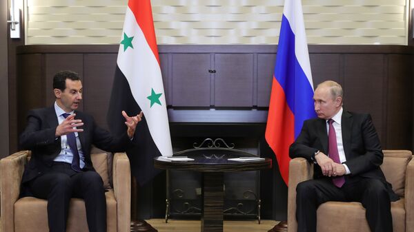 El presidente de Siria, Bashar al Asad y el presidente de Rusia, Vladímir Putin - Sputnik Mundo
