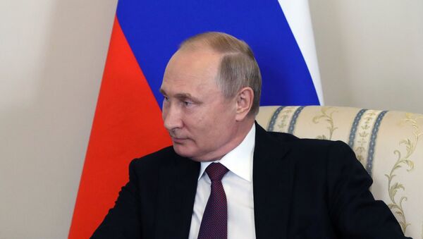 El presidente Vladímir Putin durante el SPIEF - Sputnik Mundo