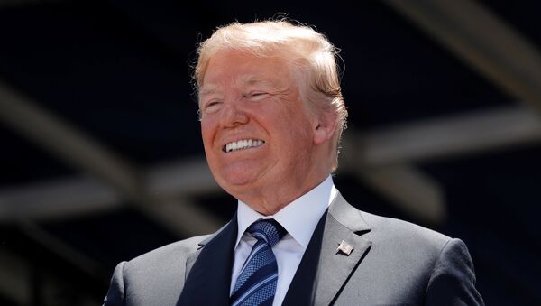 Donald Trump, presidente de EEUU, sonriendo - Sputnik Mundo