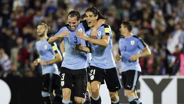 Edinson Cavani y capitán Diego Godín de la selección uruguaya de fútbol - Sputnik Mundo