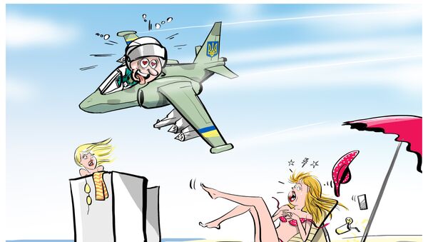 La razón detrás del vuelo rasante de un Su-25 ucraniano sobre una playa - Sputnik Mundo