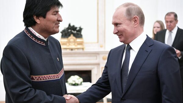 Presidente de Bolivia, Evo Morales y presidente de Rusia, Vladímir Putin - Sputnik Mundo