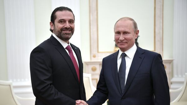 El primer ministro de Líbano, Saad Hariri y el presidente de Rusia, Vladímir Putin - Sputnik Mundo