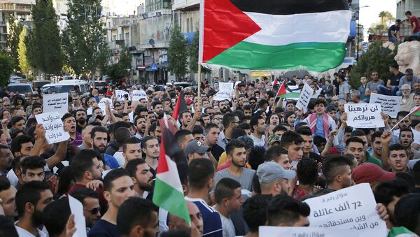 Protesta en Gaza - Sputnik Mundo