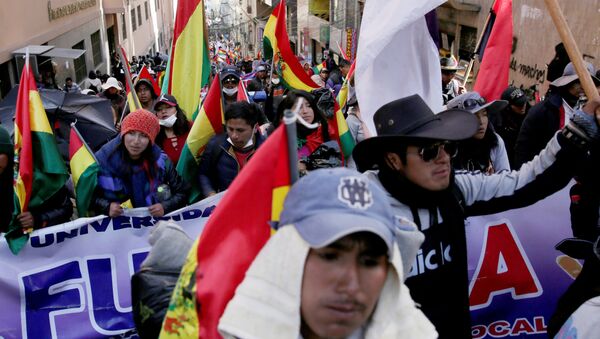 Protesta de los estudiantes de la Universidad de El Alto, Bolivia - Sputnik Mundo