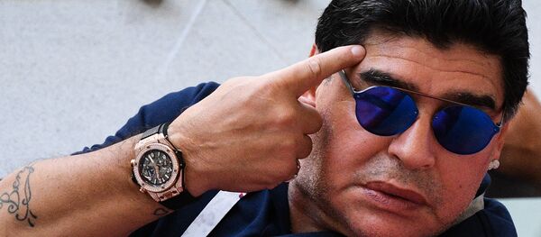 Diego Maradona durante el Mundial 2018 Diego Maradona durante el Mundial 2018 - Sputnik Mundo