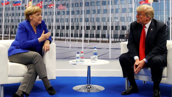 La canciller de Alemania, Angela Merkel, y el presidente de Estados Unidos, Donald Trump - Sputnik Mundo