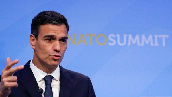 El presidente del Gobierno de España, Pedro Sánchez, en la cumbre de la OTAN - Sputnik Mundo