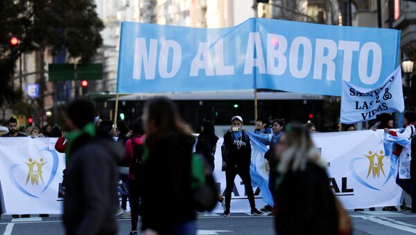 Manifestación contra el aborto en Argentina - Sputnik Mundo