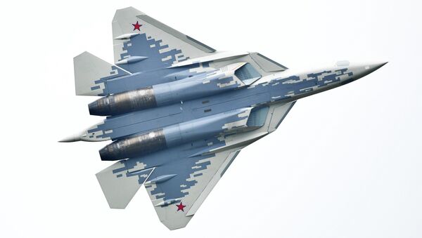 El caza ruso de quinta generación Su-57 (imagen referencial) - Sputnik Mundo