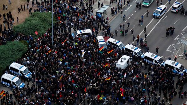 Manifestación de protesta en Chemnitz, Alemania - Sputnik Mundo