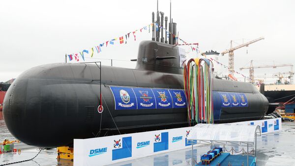 La ceremonia de botadura del Dosan Ahn Chang-ho, primer submarino surcoreano de clase KSS-III - Sputnik Mundo