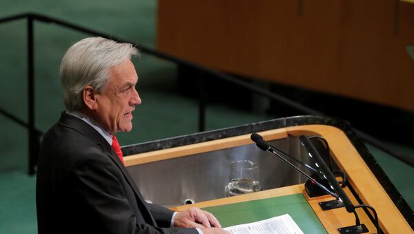 Sebastián Piñera, presidente de Chile, en la Asamblea General de la Organización de las Naciones Unidas (ONU) - Sputnik Mundo