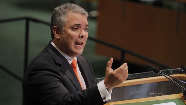 Iván Duque, presidente de Colombia, en la Asamblea General de la ONU - Sputnik Mundo
