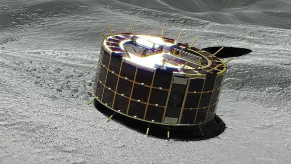 Esta imagen gráfica muestra dos rovers Minerva-II-1 con forma de tambor en un asteroide - Sputnik Mundo