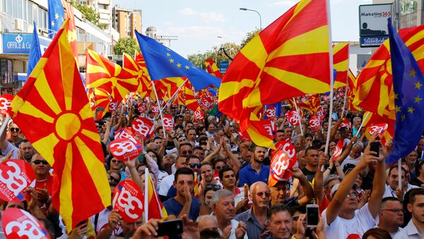Una marcha por el cambio de nombre de Macedonia (Archivo) - Sputnik Mundo