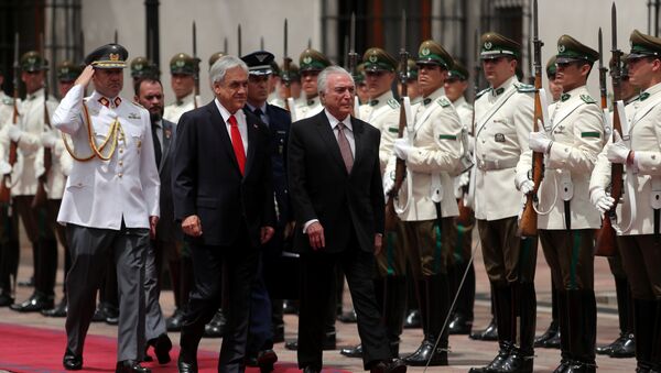 Sebastián Piñera, presidente de Chile y su homólogo de Brasil Michel Temer - Sputnik Mundo