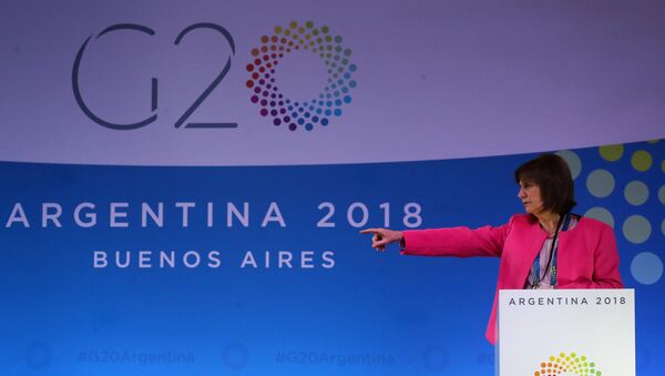 Logo de G20 en Argentina - Sputnik Mundo