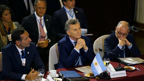 Mauricio Macri, presidente de Argentina, en la cumbre de Mercosur en Montevideo - Sputnik Mundo