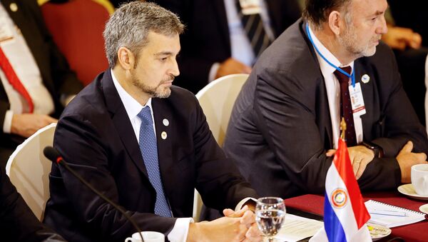 Mario Abdo Benítez, presidente de Paraguay en la cumbre de Mercosur en Montevideo, Uruguay - Sputnik Mundo