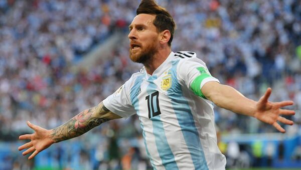 El jugador de fútbol Lionel Messi en Rusia 2018 - Sputnik Mundo
