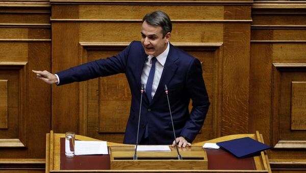 Kyriakos Mitsotakis, el líder del opositor Partido de la Nueva Democracia de Grecia - Sputnik Mundo