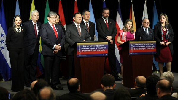 La ministra de Exteriores canadiense, Chrystia Freeland, interviene en la reunión del Grupo de Lima desde Ottawa - Sputnik Mundo