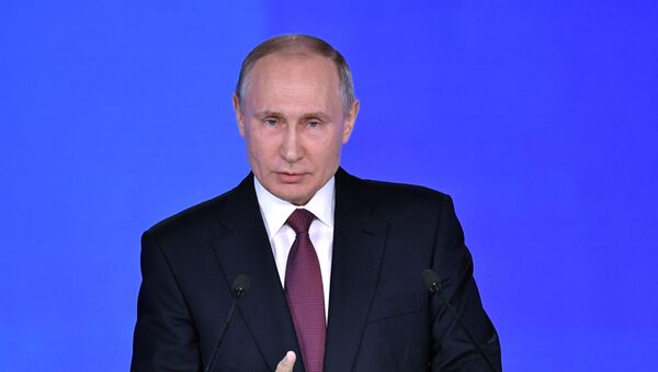 Vladímir Putin ofrece su mensaje anual ante la Asamblea Federal (archivo) - Sputnik Mundo