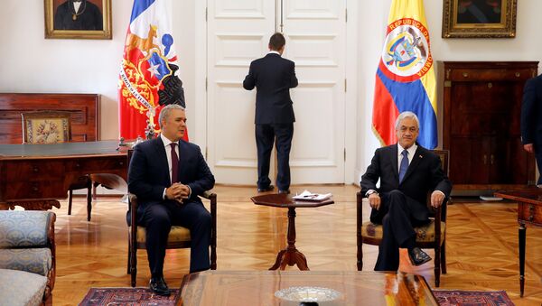 El presidente de Colombia, Iván Duque, y su homólogo chileno, Sebastián Piñera - Sputnik Mundo