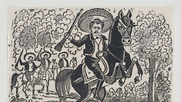 Emiliano Zapata a caballo, representación de una escena de la Revolución Mexicana - Sputnik Mundo