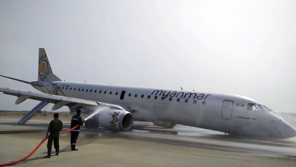 Embraer accidentado de la aerolínea estatal de Birmania - Sputnik Mundo